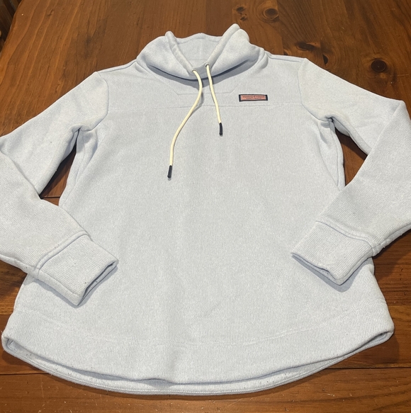 Vineyard Vines Sweaters - Vineyard Vines Womens Light Baby Sky Blue Mock Cowl Turtle Neck Pullover Sweater